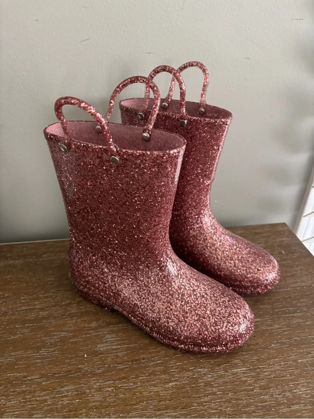 Western Chief Girls Glitter Rain Boots - Rose Pink size 1